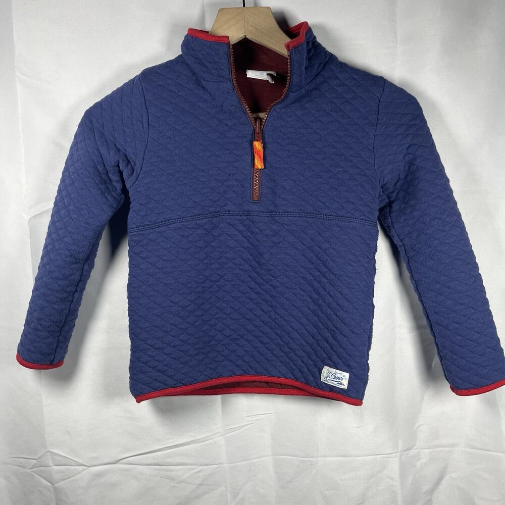 J. Crew crewcuts reversible quilted pullover 1/4 zip jacket youth size XS 4-5